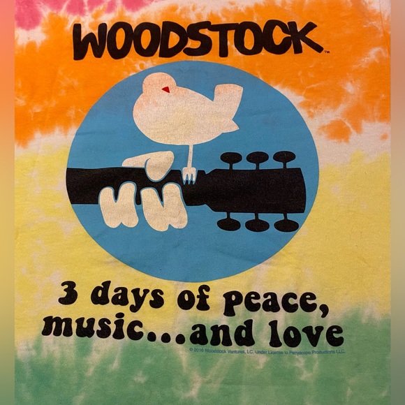 ✌️Woodstock 2016 Liquid Blue Men’s Tie Dye Music Festival T-Shirt. Size L.✌️ - Picture 7 of 9
